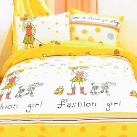 Blancho Bedding - [Fashion Girl(Serene City)] 100% Cotton 7PC Bed In A Bag (Full Size)