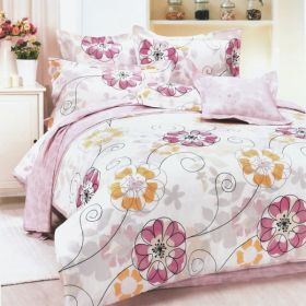 Blancho Bedding - [Sun Flowers] 100% Cotton 7PC Bed In A Bag (Queen Size)