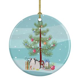 Husky Rat Merry Christmas Ceramic Ornament Christmas Tree Hanging Decorations for Home Christmas Holiday, Party, Gift, 3 in, Multicolor